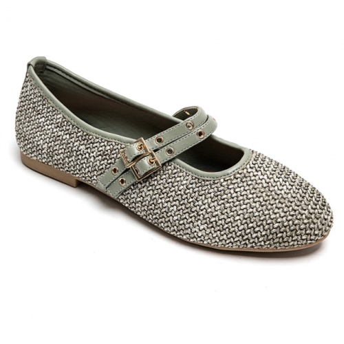 Зелени балерини с катарама- Misi Green 11672