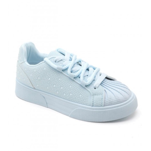 Светло сини кецове с камъни- Qnita Blue 11684