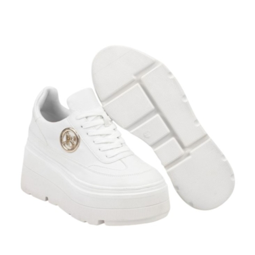 Бели кецове на платформа- Vaqna White 11696