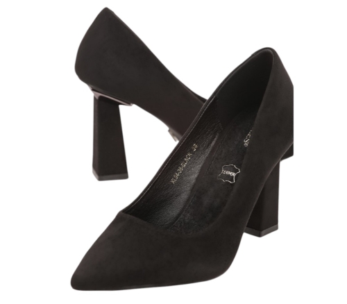 Черни елегантни обувки на висок ток- Klear Black 11710