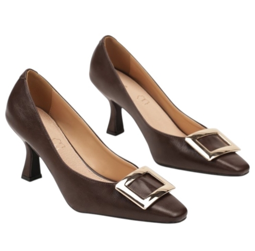 Елегантни обувки на ток в кафяв цвят- Sisi Brown 11711