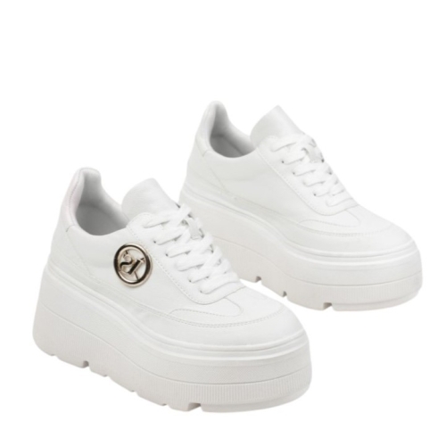Бели кецове на платформа- Vaqna White 11696