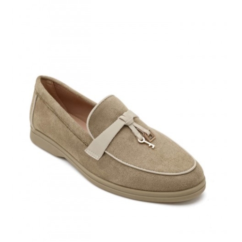 Рвни велурени мокасини в зелен цвят- Amelia Green 11714