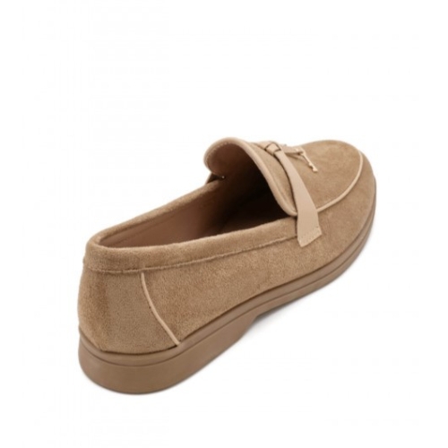 Равни велурени мокасини в цвят каки - Amelia Khaki 11714