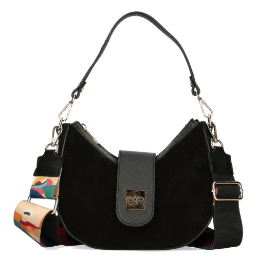 Черни боти от естествен велур на равна платформа- Eliza Bulgaria 11416