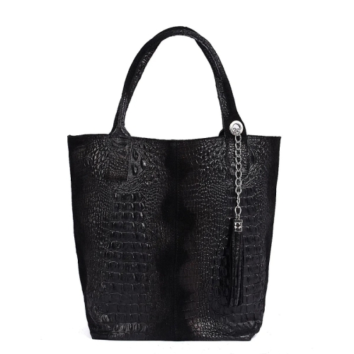 Черни боти от естествена кожа на платформа- Morani 11444