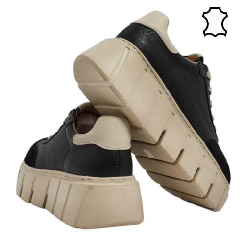 Спортни обувки от естествена кожа - Daris Black 11730