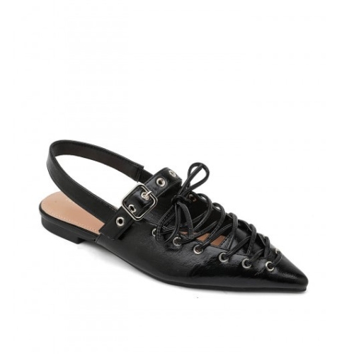 Черни обувки Slingback с отворена пета- Gracey Black 11735