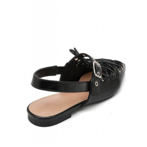 Черни обувки Slingback с отворена пета- Gracey Black 11735