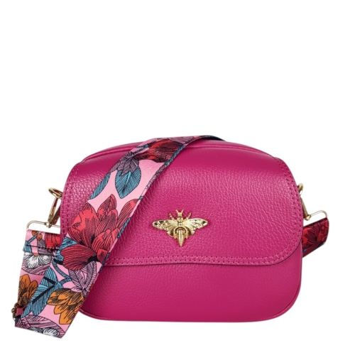 Цикламена чанта от естествена кожа- Vera 11738