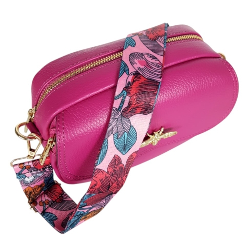 Цикламена чанта от естествена кожа- Vera 11738