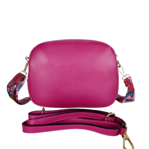 Цикламена чанта от естествена кожа- Vera 11738