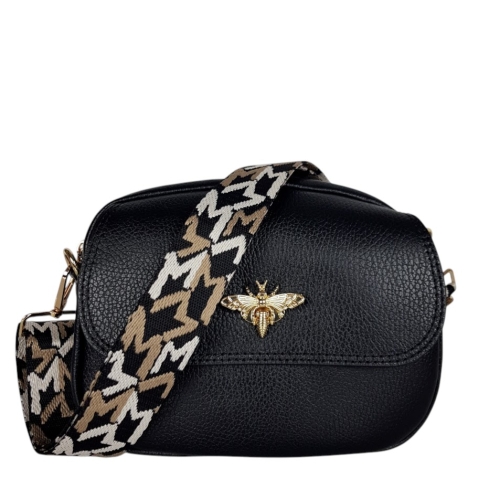 Черна чанта от естествена кожа- Vera Black 11740