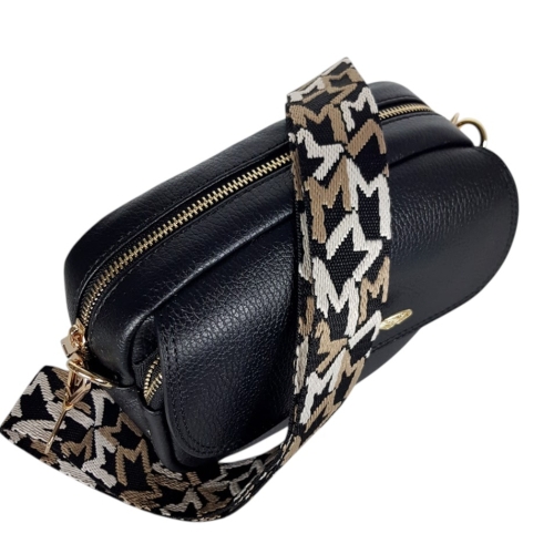 Черна чанта от естествена кожа- Vera Black 11740