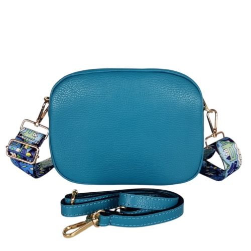 Синя чанта от естествена кожа- Vera Blue 11742