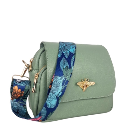 Чанта от естествена кожа с две отделения- Selin Green 11745