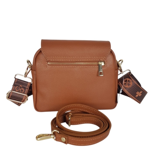 Чанта от естествена кожа с дълга дръжка- Selin Brown 11749