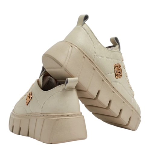 Бежови кецове на платформа- Daris Beige 11734