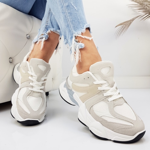 Дамски маратонки в сив и бял цвят- Klaudiq Gray 11761