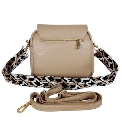 Бежова чанта от естествена кожа - Selin Beige 11770