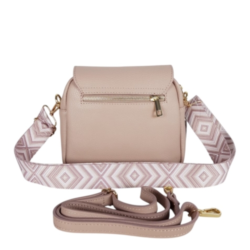 Розова чанта от естествена кожа- Selin Pink 11771