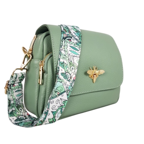 Чанта с две отделения от естествена кожа- Selin Green 11773