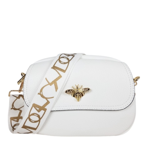 Бяла чанта от естествена кожа- Vera Pink 11774