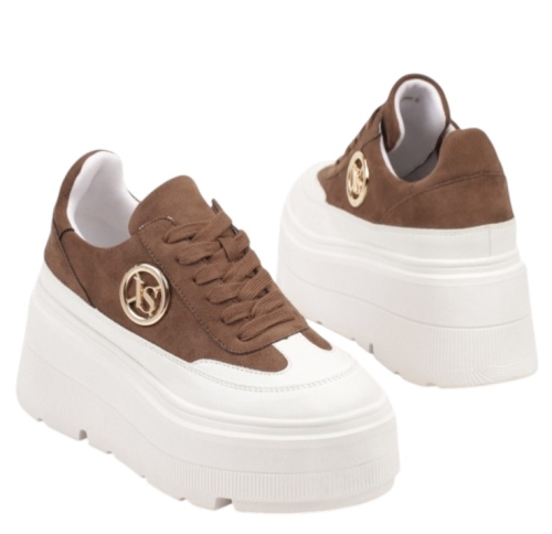 Кафяви кецове на платформа- Vaqna Brown 11778