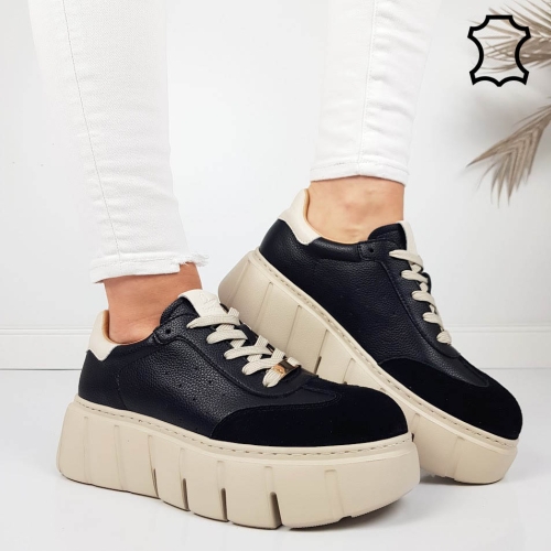 Спортни обувки от естествена кожа - Daris Black 11730