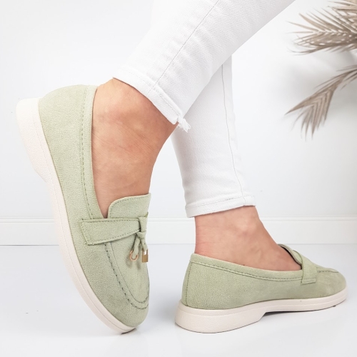 Равни зелени мокасини- Klara Green 11781
