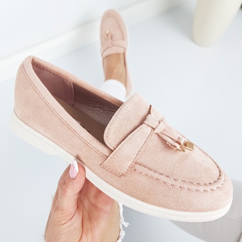 Розови дамски мокасини- Klara Pink 11782
