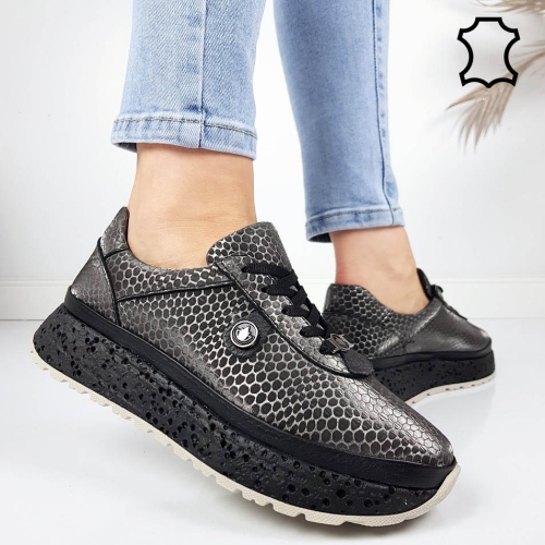 Спортни обувки от естествена кожа- Nora Grey 11802