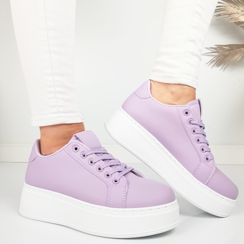 Лилави кецове на платформа- Frea Purple 11860