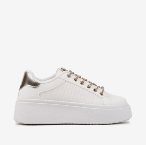 Бели кецове на платформа - Melisa White 11871