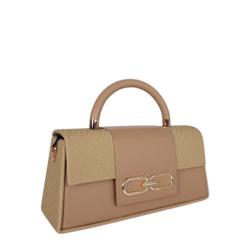 Стилна кафява чанта тип куфарче- Des Brown 11906