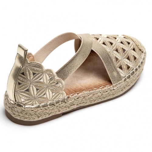 Златисти еспадрили с ластик- Demi Gold 11914