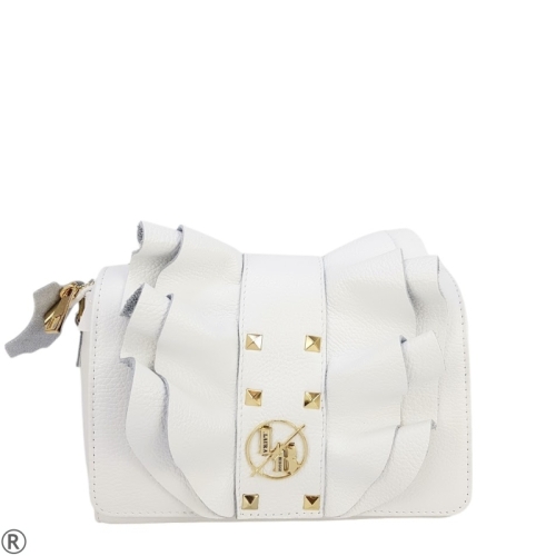 Бели равни кецове от естествена кожа- Sisi White 11858