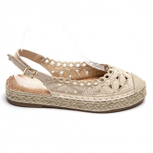 Дамскаи еспадрили с отворена пета- Ira Beige 11915