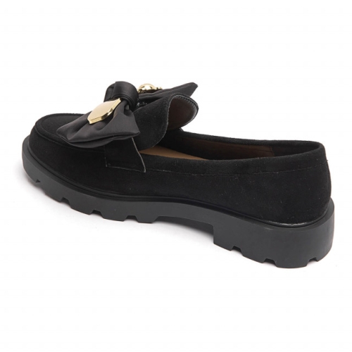 Дамски мокасини в черен цвят с мече- Tedy Black 10917