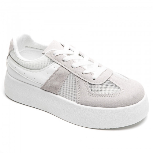 Бели кецове с мрежа- Klara White 11918