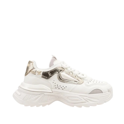 Дамски маратонки в бяло и златно- Kendi Gold 11877