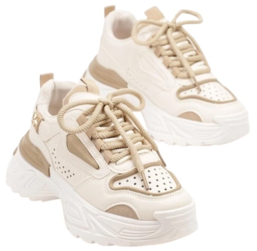 Бежови дамски маратонки- Kendi Beige 11874