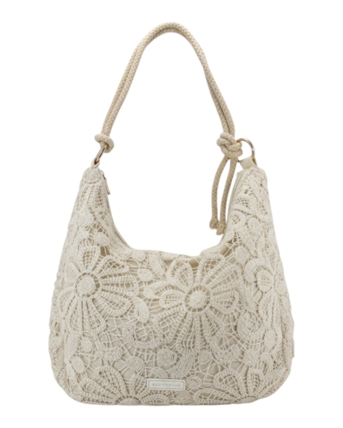Дамска дантелена чанта в бял цвят- BagtoBag 11944