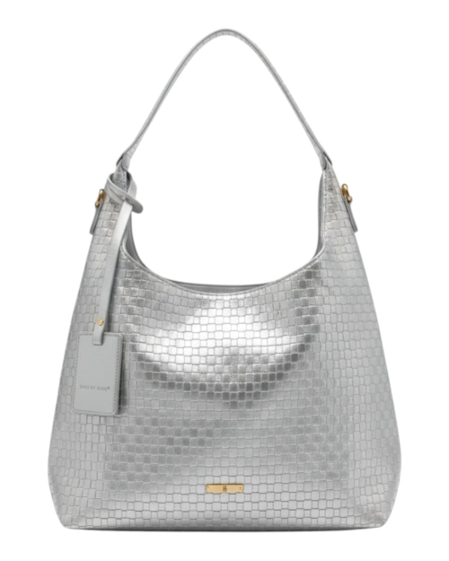 Сребриста дамска чанта за през рамо- BagtoBag 11945