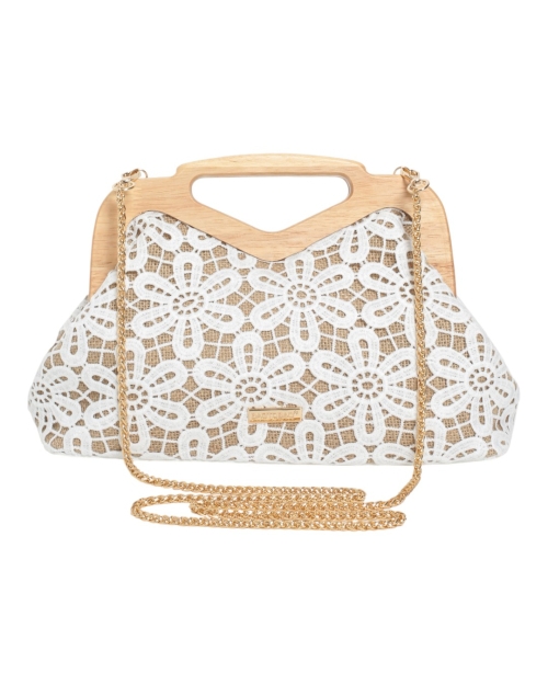 Дамска дантелена чанта в бял цвят- BagtoBag 11947
