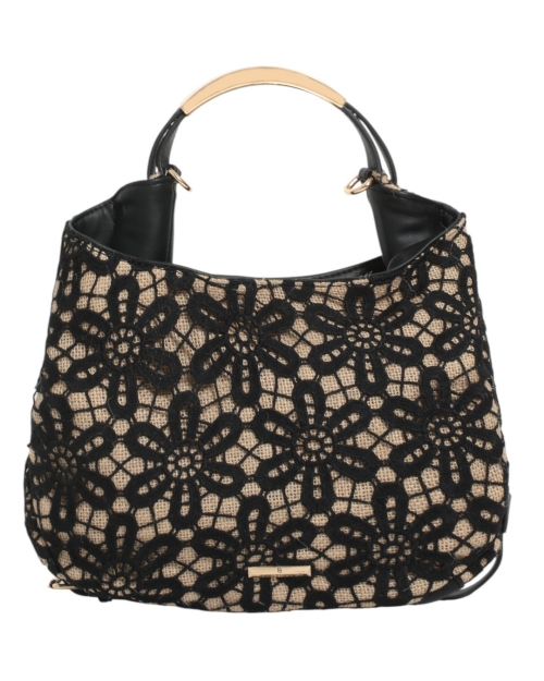 Дамска дантелена чанта в черен цвят- BagtoBag 11953