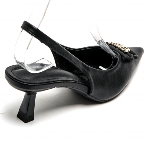 Черни обувки с отворена пета- Zara Black 12122