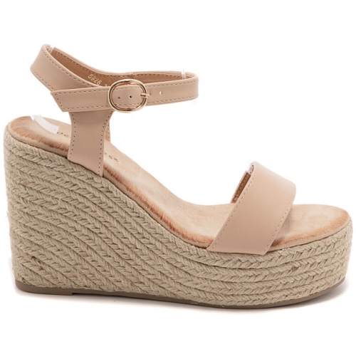 Бежови сандали на платформа- Sidni Beige 5926