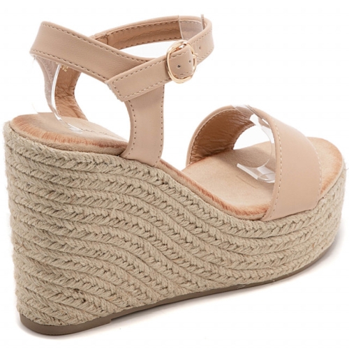 Бежови сандали на платформа- Sidni Beige 5926