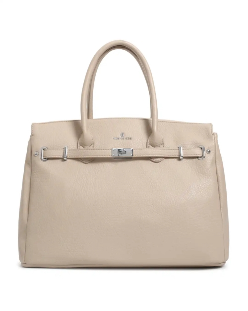 Бежова дамска чанта с дълга дръжка- Vera Beige 12149